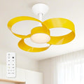 FANX 22 Inch Ceiling Fan with Light and Remote, Quiet DC Motor, Dimmable LED, Reversible 3-Speed Control, Easy Installation Flush Mount Fan for Small Rooms (Yellow)