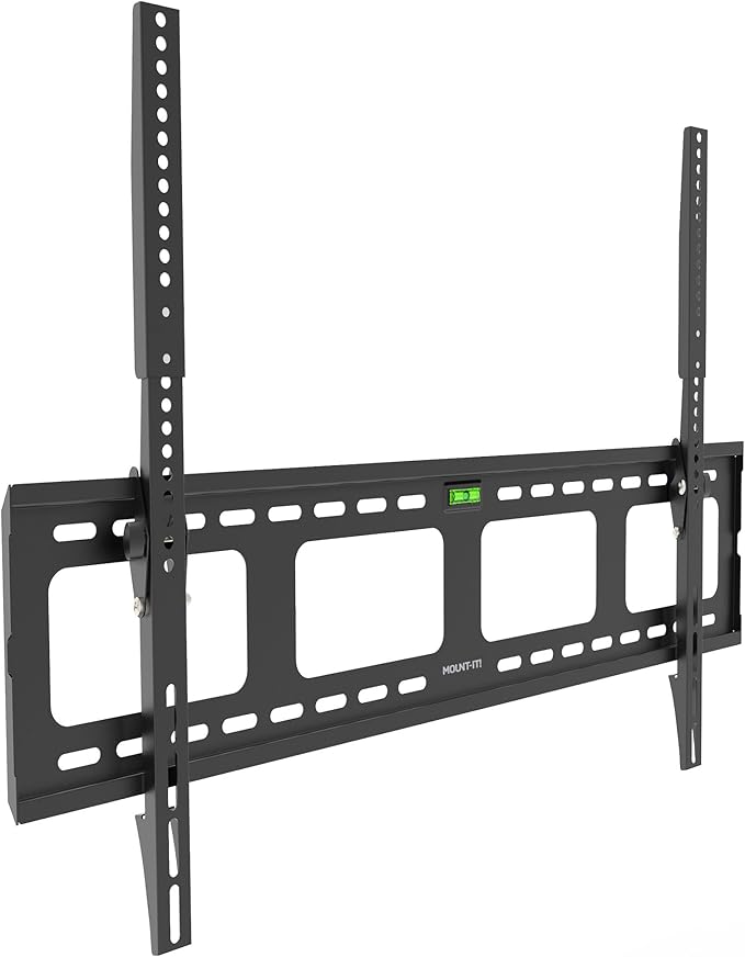Mount-It! Low-Profile Tilt TV Wall Mount | Ultra-Slim Bracket for 43-90 Inch TVs | Downward Tilt for Anti-Glare | Heavy-Duty Steel Holds 220 lbs | VESA 800x600 | Stud & Concrete Installation