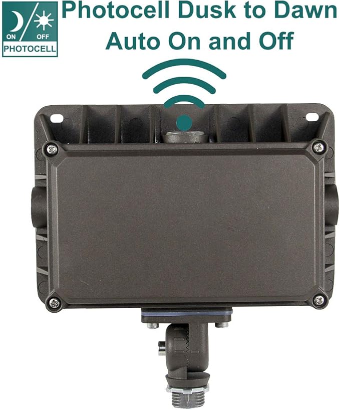 kadision LED Flood Light Outdoor with Dusk to Dawn Photocell, 50W 6500LM IP65 Waterproof Adjustable Knuckle Mount LED Flood Lights 5000K 100-277V ETL Listed