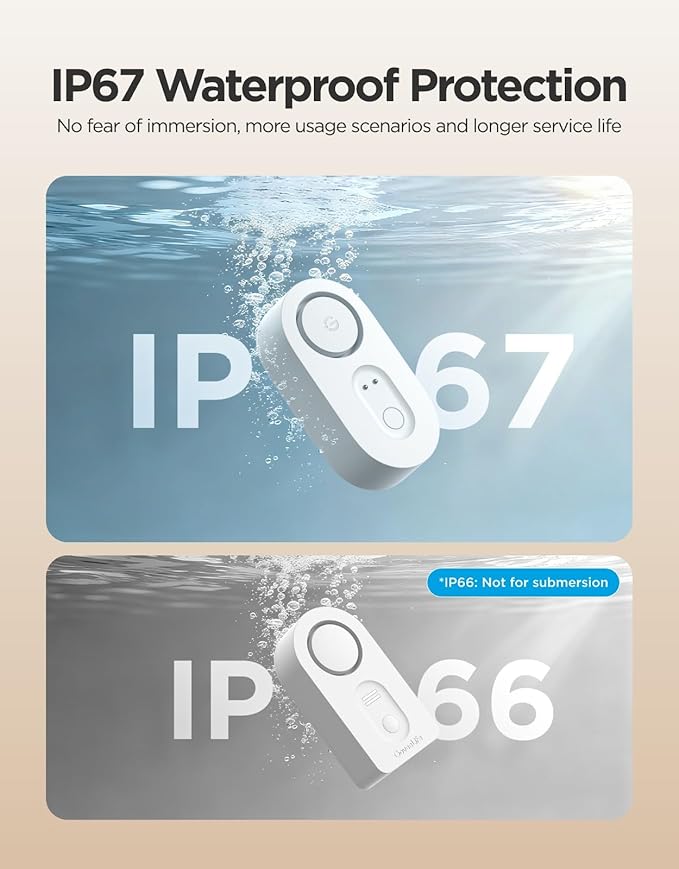 GoveeLife Upgraded Smart Water Leak Detector 1s with 1804ft Ultra-Long Range, WiFi Water Sensor with SMS/Email/APP Push and Sound Alarm, 5-Year Battery Life, Suit for Home, Basement, Kitchen, 2 Pack