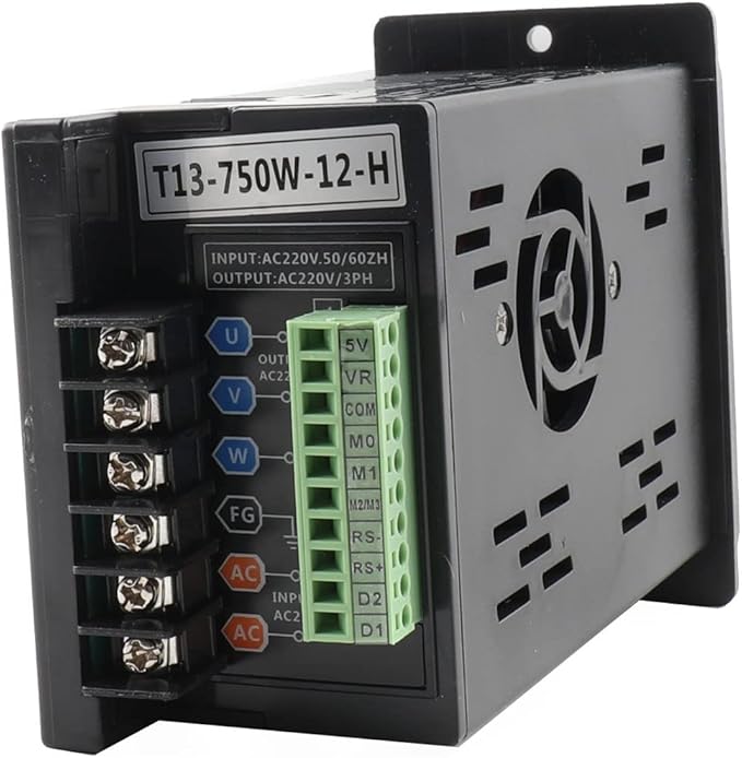 Cozyel AC 220V/0.75kw 1HP Variable Frequency Drive, 5A VFD Inverter Single-Phase to 3-Phase Frequency Converter for Spindle Motor Speed Control