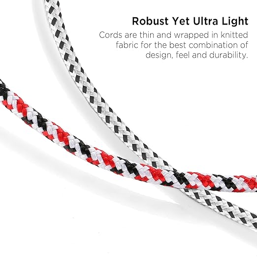 DUKABEL Headphone Splitter, Knitted 3.5mm Audio Splitter TRS 3-Pole Aux Splitter Cable for Headphones Earphones Speakers -Zebra White/2PACK