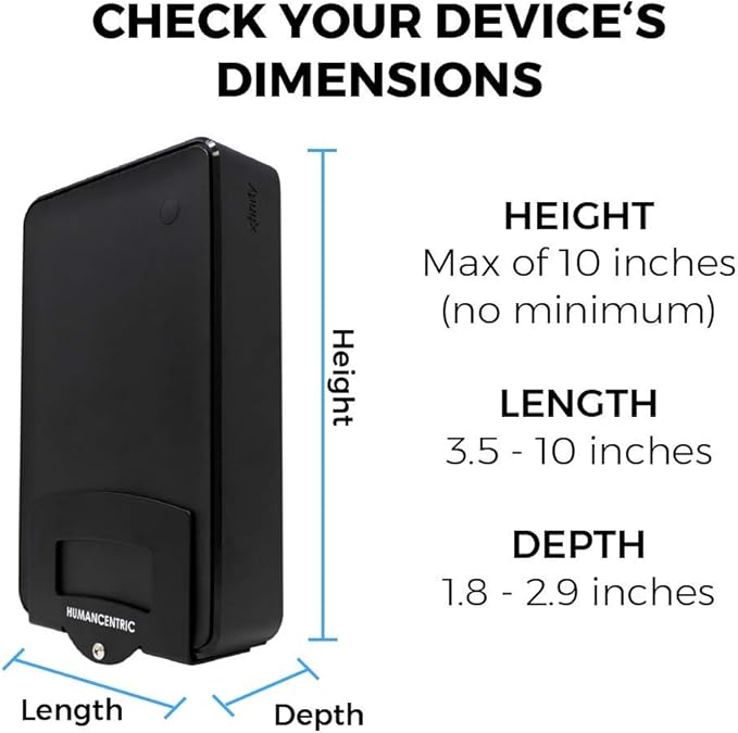 HumanCentric Cable Box and Modem Mount, Adjustable Wall Mount for Small and Wide Devices, Cable Boxes, Modems, DVD Players, Streaming Media Devices, Mount on The Wall Behind TV, Hardware Included