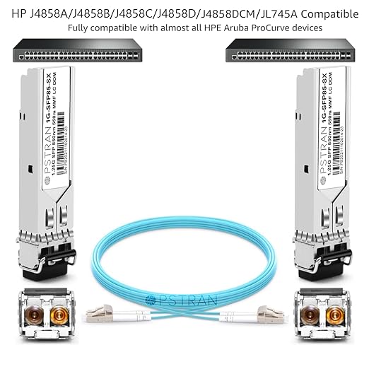 OPSTRAN 1000BASE-SX SFP Optical Transceiver Module Compatible with HPE Aruba J4858D J4858DCM JL745A Q8N53A ProCurve J4858C J4858B J4858A 850nm 550m DDM Duplex LC MMF