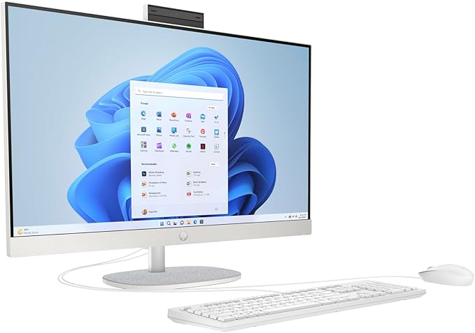 HP 27 FHD AIO PC (Intel 12-Core Ultra 7 255U, 32GB DDR5 RAM, 1TB SSD + ext 256GB SSD Dock, MS Office 2021, W11 Pro, HDMI, RJ45, WiFi 6, FHD Webcam, Wireless KB+Mouse) - All in One Business Desktop