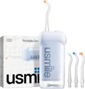 usmile C10 Portable Water Flosser – Travel-Friendly, 95-Day Battery, 4 Modes, 360° Nozzle, 180ml Tank, IPX7 Waterproof, Dentist-Recommended for Braces, Implants & Sensitive Gums (Blue)