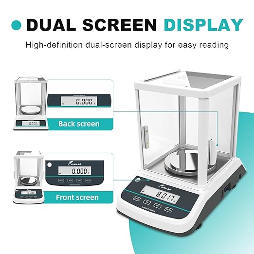 JOANLAB Analytical Balance 300g x 1mg Scale High Precision 0.001g Accuracy Digital Lab Scale for Laboratory Pharmacy Jewelry w/Front & Rear Display