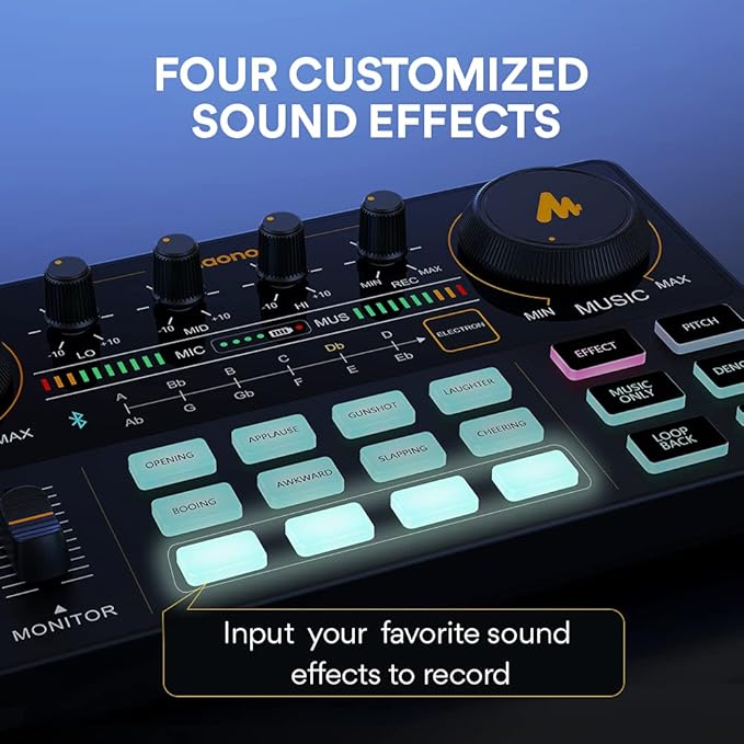 MAONO Podcast Equipment Bundle Audio mixer All-in-One Podcast Production Studio with 3.5mm Microphone for Live Streaming, Podcast Recording, PC, Smartphone, DJ MaonoCaster Lite (AU-AM200-S6 Black)