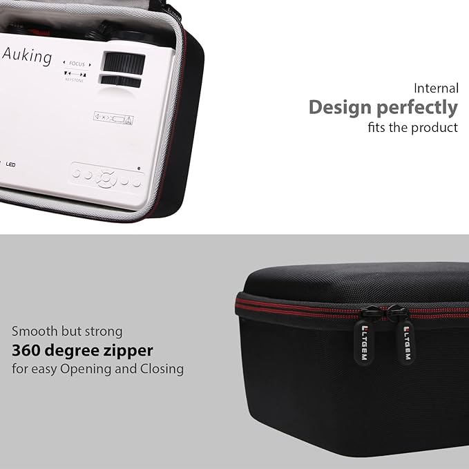 LTGEM Projector Case Compatible with AuKing Projector 2025/2024 Upgraded Mini Projector(Inside: 8.4"x7.2"x3.2"), Case Only