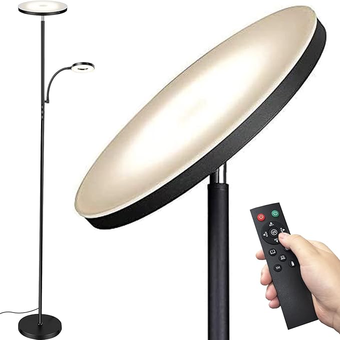 marctronic Floor Lamp, Upgraded 42W 4000LM Super Bright LED Floor Lamp for Living Room Bedroom, Dimmable Standing Reading Floor Lamps with Remote & Touch Control