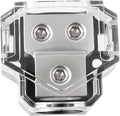 BOJACK 2 Way Power Distribution Connecting Block 1x0/2/4 Gauge Input 2x4/8 Gauge Output Power Distribution Block for Car Amplifier Audio Splitter