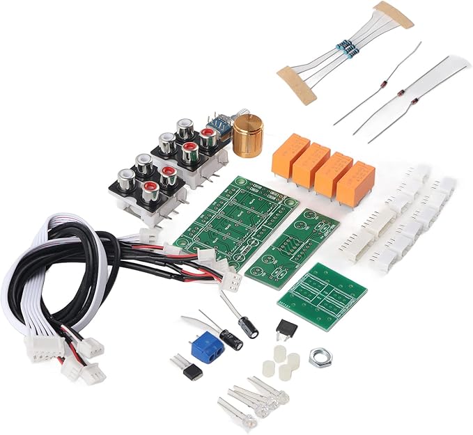 Switching Relay Audio Input Audio Input Switch Module, 4 Way AudioSwitch Board Switch Module,4 Way AudioSwitch Board Kit,Audio Input Switch Relay Module DIY Switching Board 4