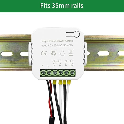 Smart Energy Monitor with 2PCS 120A CT Clamps Home Electricity Usage Meter 90-250VAC Real Time Power Consumption Tracker for Solar Grid Systems Voltage Current Frequency Monitor