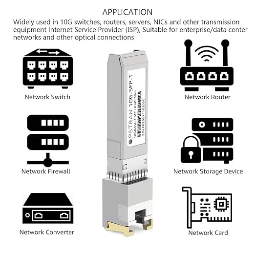 OPSTRAN 10GBASE-T SFP+ to RJ45 Copper Transceiver Module Compatible with Mikrotik S-RJ10 10G SFP+ 30m Cat6a/7 4 Pack