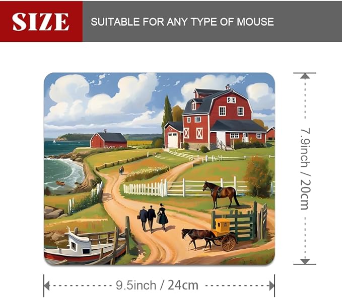 Beach House Square Mouse pad, Texture, Waterproof, Anti Slip Rubber Base, Computer Mouse pad, Laptop Mouse pad