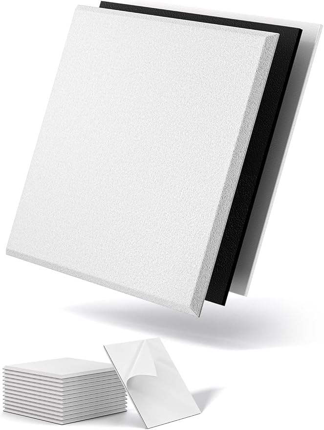 Topnaca 12 Pack Sound Proof Foam Panels for Walls Soundproofing Studio - Noise Reducing Soundproof MLV Barrier with Sound Dampening & Proofing, Noise Deadening Blocking & Cancelling Reduction