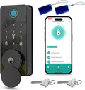 Keyless Entry Door Lock, Fingerprint Door Lock, Smart Door Lock with Keypad, Auto & One Touch Lock | Smart Locks for Front Door | Easy Installation | IP54 Waterproof | App Control | 12-Month Battery