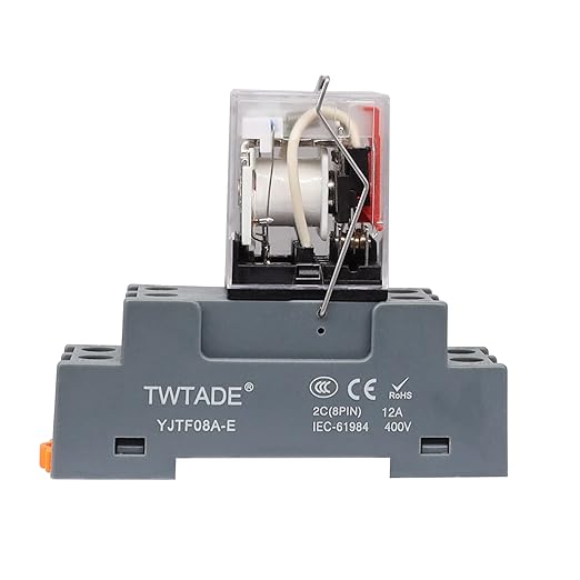 TWTADE 2PCS AC 110V/120V Relay 10A Electromagnetic Power Coil Relay 8 Pins 2DPT 2NO 2NC with Indicator Light, Socket Base & DIN Rail -YJ2N-LY