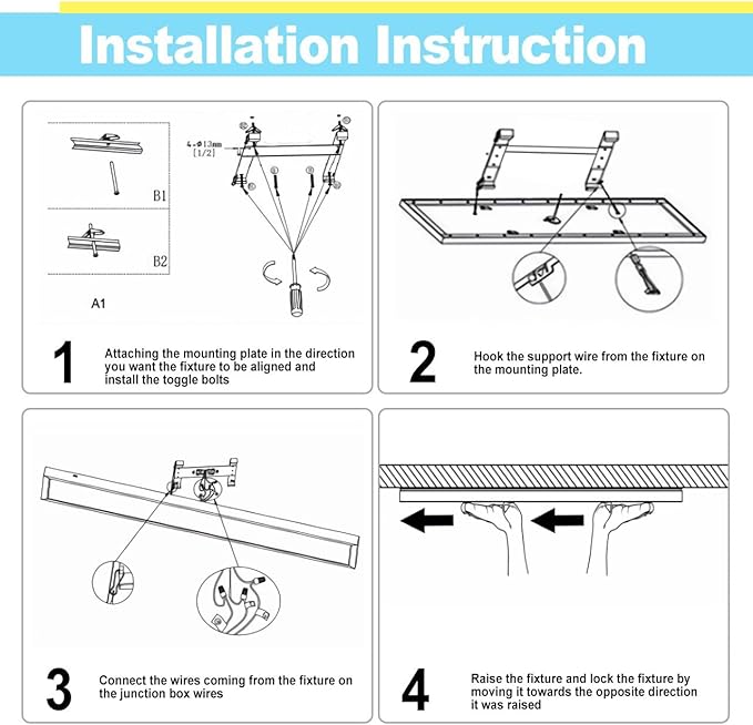 HOLDWILL 1X4 FT Led Flat Panel Light, 2 Pack 5CCT Surface Mount Ceiling Light,Dimmable 5 Wattage Adjustable Edge-Lit Flush Mount or Drop Ceiling for Office,Shop and Super Market