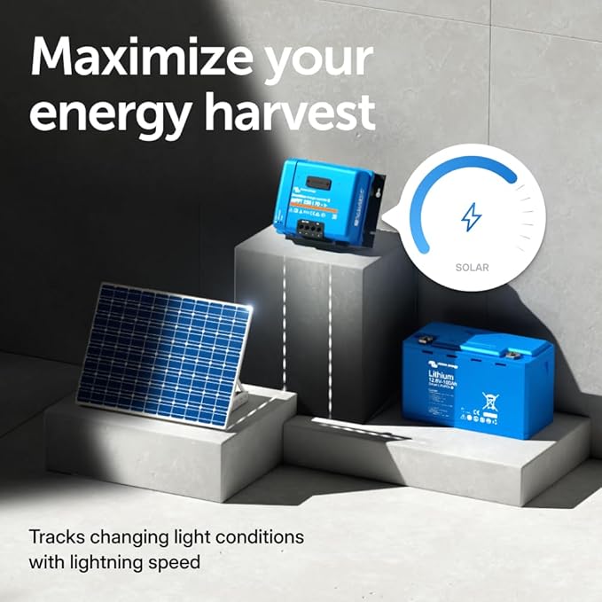 Victron Energy SmartSolar MPPT Tr Solar Charge Controller (Bluetooth) - Charge Controllers for Solar Panels - 250V, 70 amp, 12/24/36/48-Volt