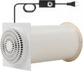 MEOZRI Through-the-Wall Ventilation Fan Exhaust Fan White Cover 6-inch Diameter Vent with 11.8 inch Length 280 CFM