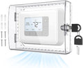AUURIO Upgraded Thermostat Lock Box with Key, Large Space Thermostat Cover Seamless Anastomosis, Clear Decorative AC Lock Box Cover on Wall Fits Thermostats 4.8" H x 6" W or Smaller