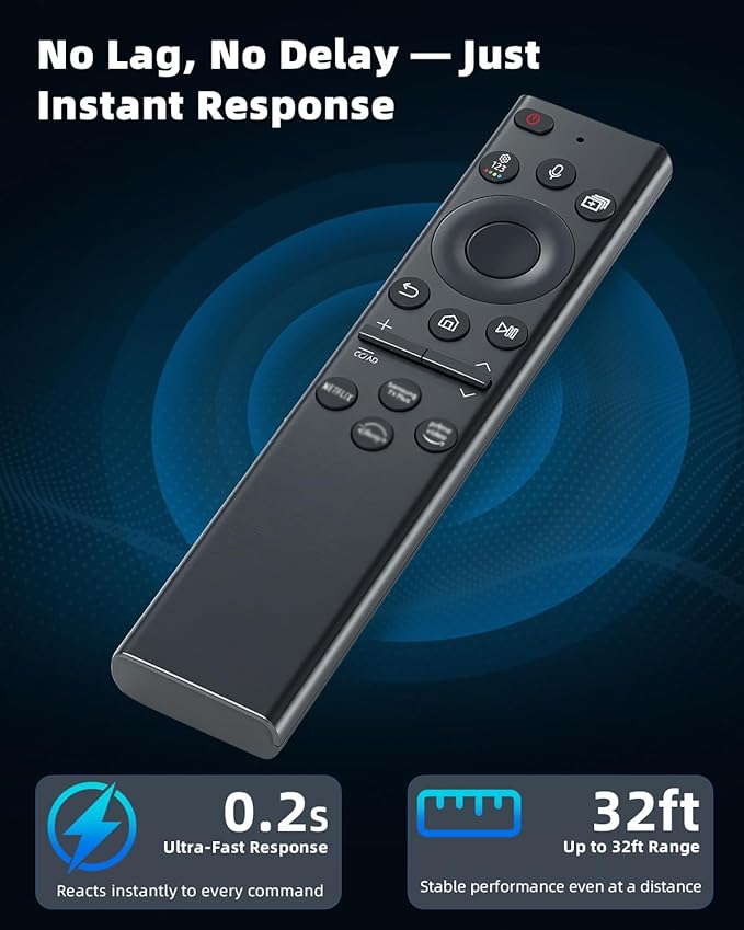 Replacement Universal Voice Remote Control, Compatible with Samsung Smart TVs 2019–2025, Including QLED, Frame, Crystal UHD, Neo QLED, and OLED Series (Not Solarcell Models)