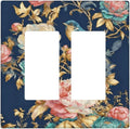 Bvtewkhz Floral Birds Morris 2 Gang Double Rocker Decorative Outlet Covers Light Switch Plate Electrical Receptacle Switchplate For Bathroom Kitchen Bedroom