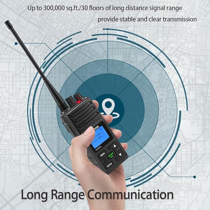 SAMCOM Two Way Radio with Shoulder Speaker Mic,5W High Power 2 Way Radios Long Range Walkie Talkie earpiece with mic for Adults Construction Site School Security(4 Pack)