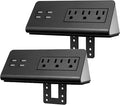 Emerising 2-Pack Desk Edge Mount Power Strips with 4 USB Ports & 3 AC Power Outlets for Home and Office Desktop Charging Bucket