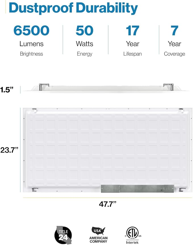 Sunco 24 Pack 2x4 LED Flat Panel Light Drop Ceiling Office Shop Commercial Warehouse Fixture, 5500 Lumens, Selectable Features, 30W/40W/50W, 4000K/5000K/6000K, Dimmable (0-10V), Dustproof ETL.