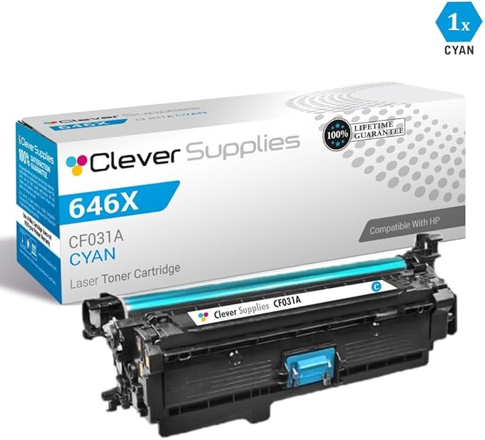 CS Replacement Toner Cartridge Compatible with HP CM4540fskm CE264X Black CF031A Cyan CF032A Yellow CF033A Magenta 646A & 646X Color CM4540f MFP Color CM4540fskm 8 Color Set