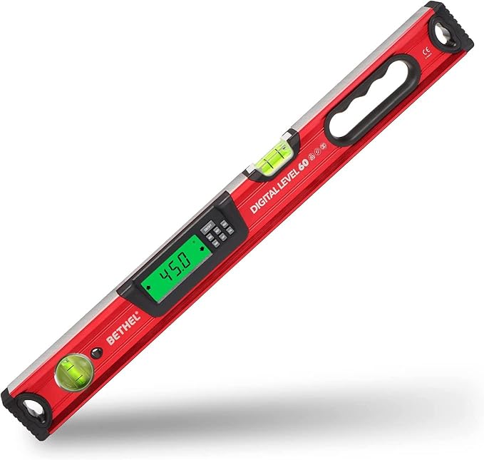 24 inch Digital Magnetic Level, Digital Smart Torpedo Level Tool ElectronicLevel Tool and Protractor - Master Precision - IP54 Dustproof and Waterproof with Carrying Bag