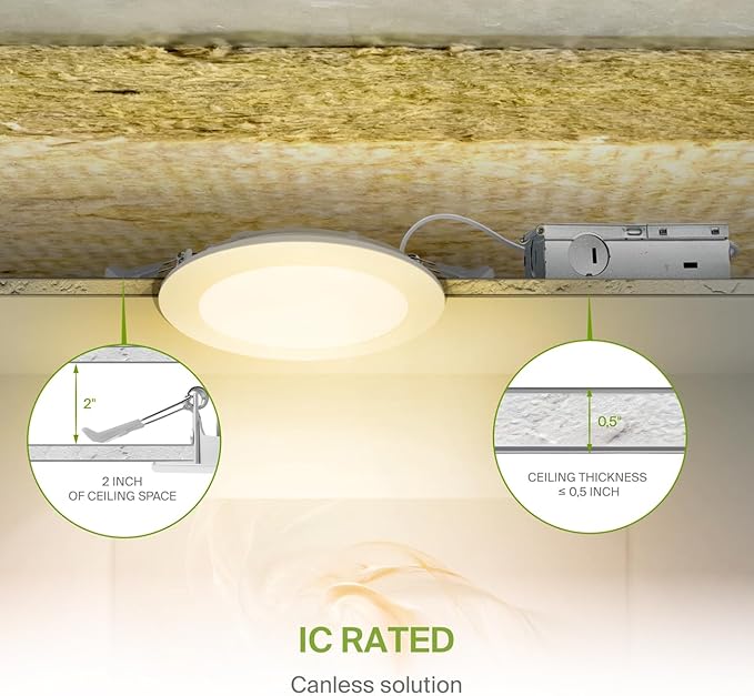 ASD 1 Pack LED Smart Recessed Lighting 6 Inch 15W, RGBW Color Changing Lights, Compatible with Alexa & Google Assistant, Dimmable 2700K-6500K Selectable RGB Lights, WiFi Bluetooth Ceiling Light, ETL