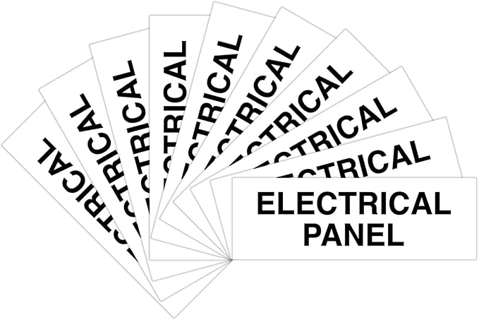 All Quality Basic Electrical Panel Sign - Fire Regulation Safety Compliance Sign - White - Medium (10 Pack)