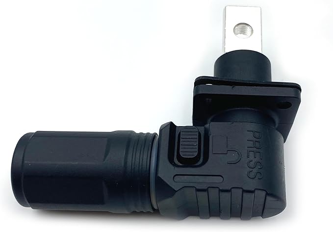 1 Set Battery Energy Storage Connector, 200A 50mm² High Current Connectors Quick Plug Terminal Black Right Angle Plug and Socket IP67 Waterproof Power Adapter (200A, Black)