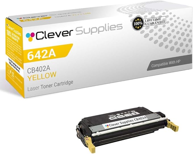 CS Compatible Toner Cartridge Replacement for HP CP4005 CB402A Yellow HP 642A CP4005 CP4005N CP4005DN (7500) Page Yield