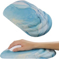 Mouse Pad Wrist Wrist Rest, Comfortable Memory Foam Wrist Rest, Non-Slip PU Base, Ergonomic Wrist Support and Arm Rests for Gaming, Office, Computer Use, Relieve Typing Pain (Blue Marble)