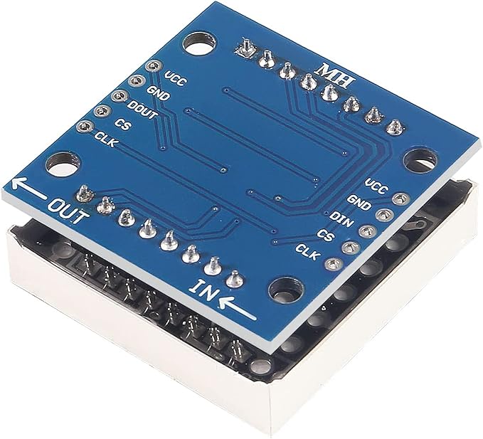 Azuocn 5PCS MAX7219 8x8 Dot Matrix LED Display Module 5V MCU Control MAX7219 LED Dot Matrix DIY Kit (Green)