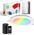 ASD 1 Pack LED Smart Recessed Lighting 6 Inch 15W, RGBW Color Changing Lights, Compatible with Alexa & Google Assistant, Dimmable 2700K-6500K Selectable RGB Lights, WiFi Bluetooth Ceiling Light, ETL