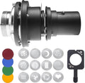 Alluneitter Bowens Mount Snoot,Strobe Video Snoot Conical Projector snoot with Optical Lens kit Include Various Gobos Used for Video Artist Modelling Shape Light Studio Photography Projection