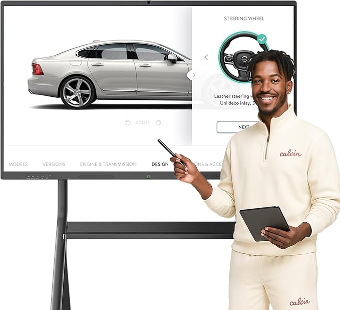 QIXZOCV 65" Smart Board, Interactive Whiteboard, 4K Electronic Board, UHD Touchscreen, Android 13, 8+128G, All in One Smartboard for Classroom Office Home (Wall Mount Included)