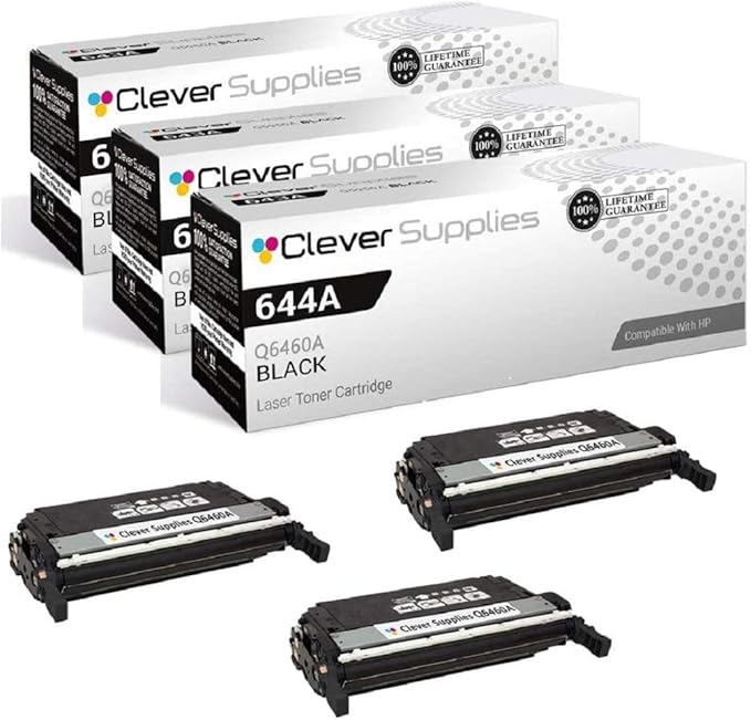 CS Replacement Toner Cartridge Compatible with HP 644A Q6460A Black Color 4730 4730X 4730XM 4730XS CM4730 CM4730F CM4730FM CM4730FSK 4730MFP 3 Set