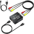 Setuact HDMI to AV Converter, HDMI to RCA Converter, Supports PAL/NTSC for Apple TV, Roku, Fire Stick, Blu-ray, DVD Player, Older TV, Projector, (with Male RCA and HDMI Cables)