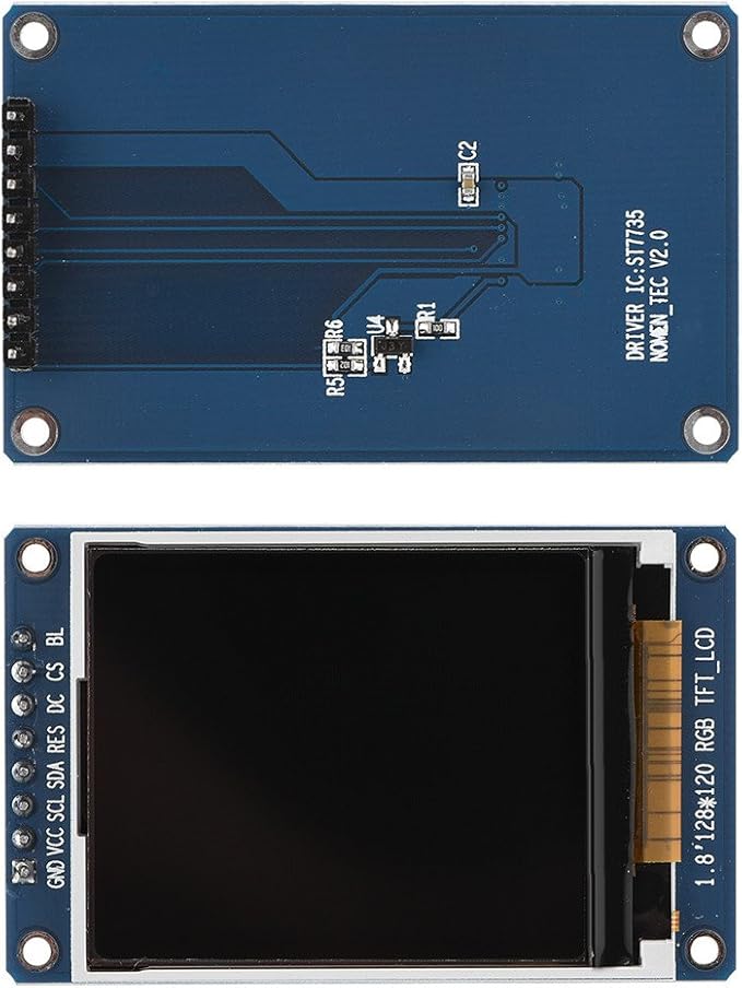 Bewinner 1.8inch LCD Display Module, TFT Screen Module 128 x 160 Resolution Onboard Driver ST7735 SPI Interface, Full-Color LCD Screen Display Controller Module