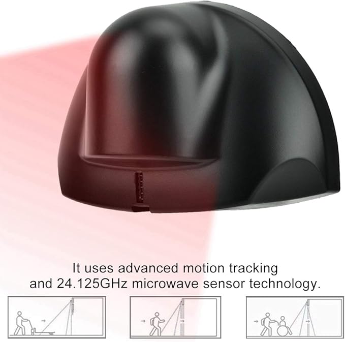 Universal Wired Microwave Motion Sensor Detector, 12-24V Automatic Door 24.125Ghz Microwave Motion Sensor Autodoor Sensors, Monitor and Outdoor Indoor Property