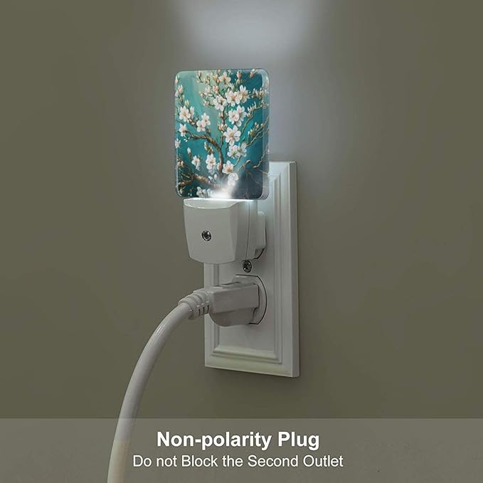 FSHVQKD Blossoming Almond Tree Night Light,Plug-in Nightlights Auto Sensor Night Lamp Dusk to Dawn Lamp Home Decor for Nursery Children Girls Boys