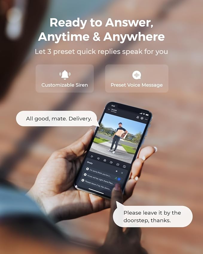 REOLINK 2K Battery Video Doorbell Camera, 150°x150° Head-to-Toe View, 2.4/5 GHz WiFi, Two-Way Talk, No Monthly Fee, Person/Vehicle/Package Detection(Chime not Included)