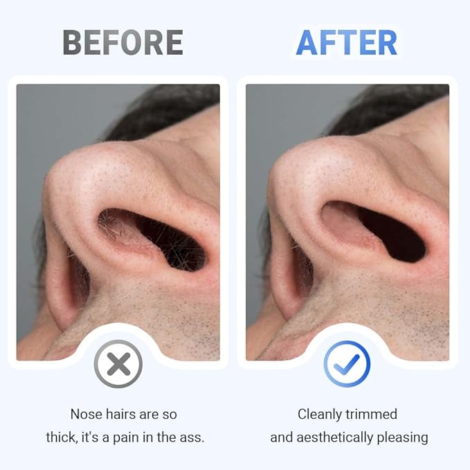 ROWPOZ 2-in-1 Nasal Hair Cutter, Durable Double Sided Trimmer Mini Nose Trimmer, Lightweight Nose Grooming Tool for Travel (A-12Pcs)