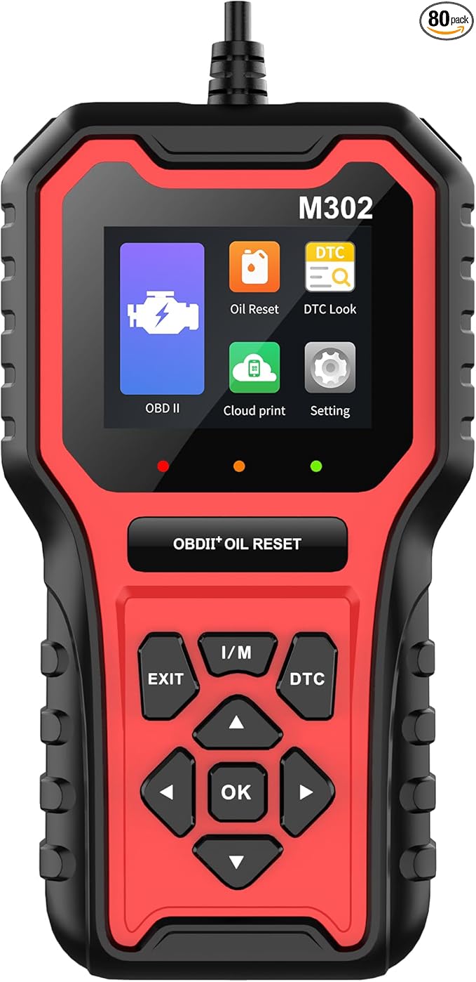 OBD2 M302 Car Diagnostic Scan Tool Timcartuning Car Maintenance Light Reset car Engine Fault Diagnosis car Engine Fault Removal I/M Ready Status, Vehicle Information OBD2